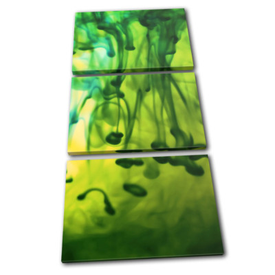 Ink Emerald Green Abstract TREBLE Leinwand Wand Kunst Bild drucken