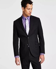  495 Kenneth Cole Reaction Black Men's Slim Fit 2 PC Suit 44L 37 x 32 yde0123