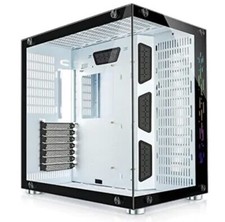 GIM ATX Mid-Tower Case White Gaming PC Case 2 Tempered Glass Panels Front Panel