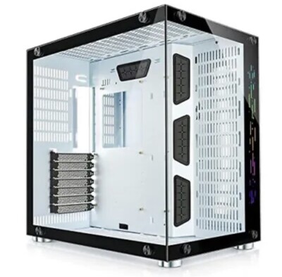 GIM ATX Mid-Tower Case White Gaming PC Case 2 Tempered Glass Panels &Front Panel