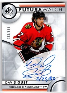 2023-24 SP Authentic Inscribed Future Watch Auto DAVID GUST #123 #33/999 Chicago