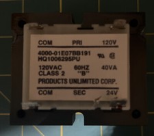 TYCO Transformer 4000-01E07BB191; HQ1006295PU; 120V; 60HZ  "USED".  40VA