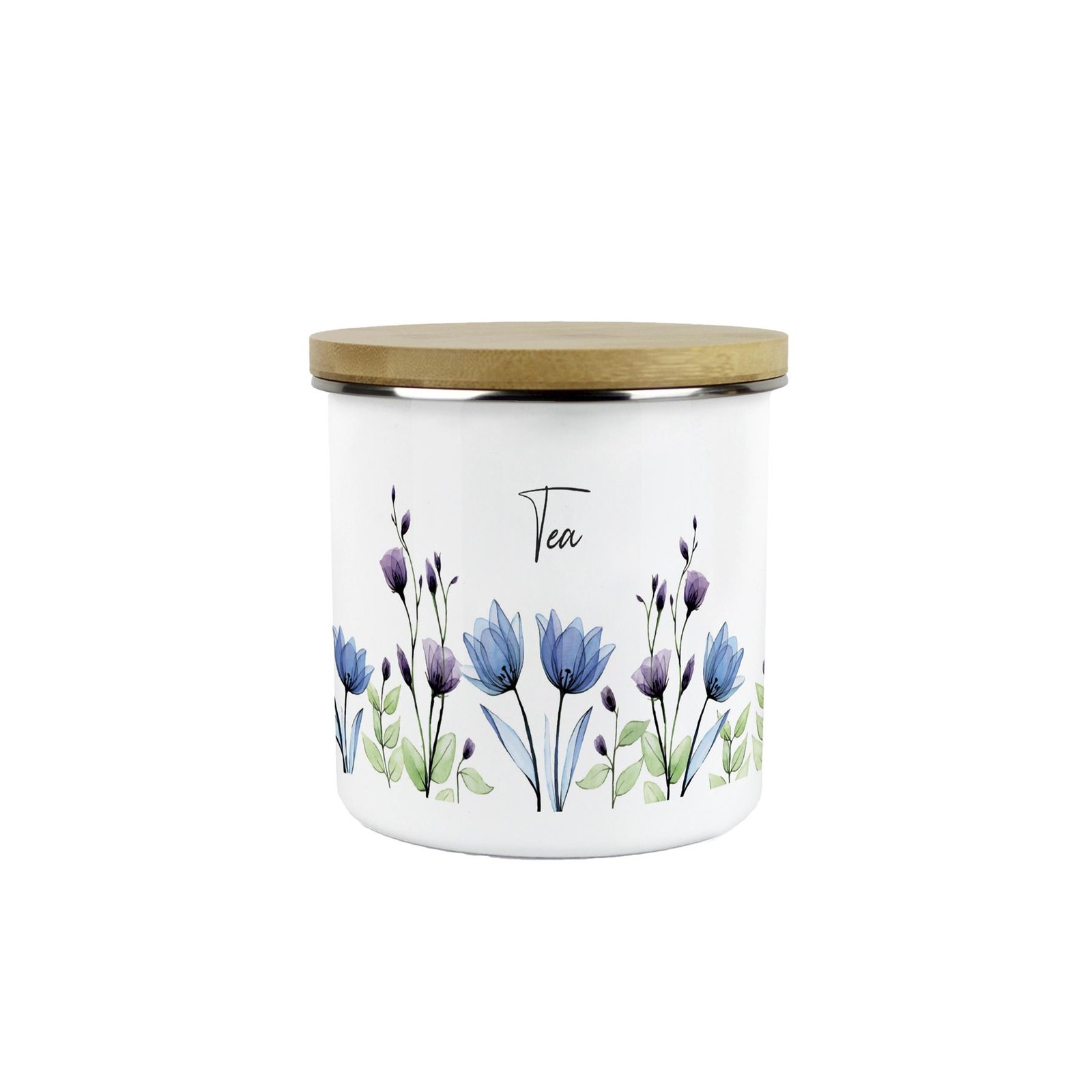 Blooming Lovely Tea Canister - Purple Floral 600ml Kitchen Storage Jar Gift