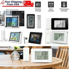 Indoor & Outdoor Wireless Weather Station Digital LCD Clock Calendar Thermometer