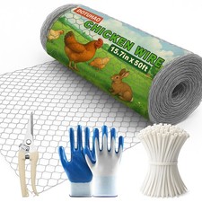 Chicken Wire, 15.7 in x 50 ft Garden Fence, Wire Mesh, Chicken Wires Fencing,... 0.87 per foot
