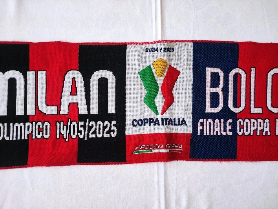 SCIARPA FINALE COPPA ITALIA MILAN VS BOLOGNA 14/5/2025 ULTRAS TIFOSO - Immagine 4 di 4