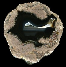 Susuz Village Thunderegg Agate Geode from Turkey - Black Agate