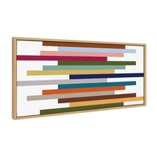 Sylvie Modern Color Block Stacks Framed Canvas Wall Art by The Creative Bunch...