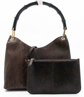 GUCCI BAMBOO HOBO SHOULDER BAG TASCHE SCHULTERTASCHE PYTHON