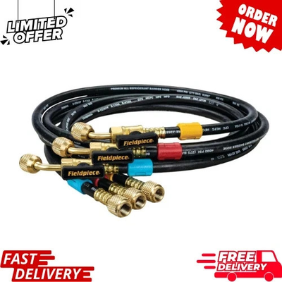 #ad Fieldpiece HR3B Ball Valve Refrigerant Hose Set 3 with Color Tags 1 4quot; x 1 4 $98.99