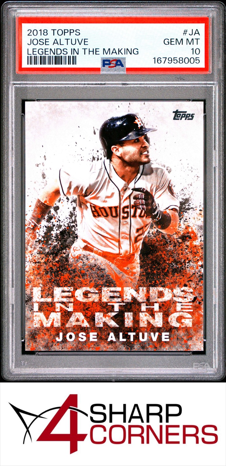 2018 TOPPS LEGENDS IN THE MAKING #JA JOSE ALTUVE ASTROS PSA 10
