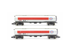 2 x Graham Farish No 3703 100 Ton Tanker Bogie Wagon Esso (Silver)