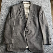 Options by Stafford 46R Houndstooth Sport Coat Jacket Poly Wool Blend Two Button