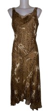 Vtg 90s ICE Sz 6 Womens Brown Silk Lace Dress Fairycore Asymmetric Whimsigoth