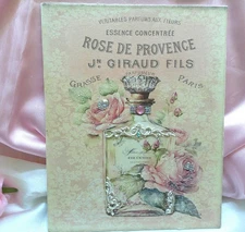 Shabby Chic Victorian~French Inspired Perfume Bottle Graphic~Jewel Accents