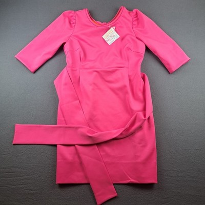 NWT Gretchen Scott Expose Dress Size XL IShocking Pink Pockets Stretch Belt NEW