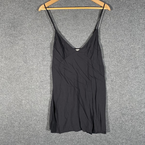 Auguste Dress Womens 10 Black Mini Slip Strappy Cocktail Party Boho Beach
