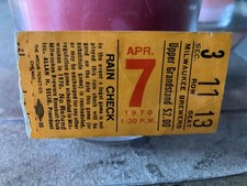 HISTORIC 1970 Milwaukee Brewers DEBUT Ticket Stub 1st Game in Franchise History