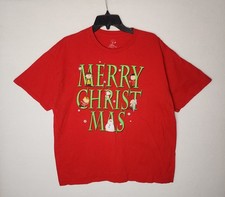 Peanuts Snoopy Merry Christmas Red T-Shirt Charlie Brown Lucy Linus Mens XL