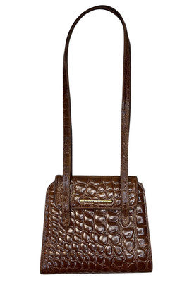 Vintage Louise Fontaine Genuine Crocodile Skin Shoulder Bag Brown