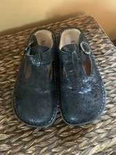 Alegria  Snakeskin Leather Clogs Rainbow Iridescent Black Eu 36/US 6