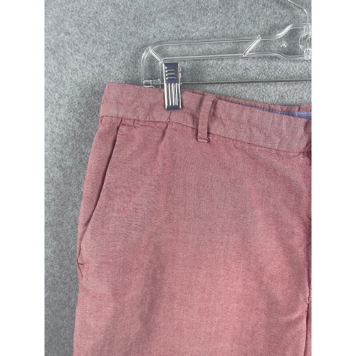 Izod pantaloncino chino uomo 36 rosso reticolo lavaggio leggero cotone logo accento golf preppy - Foto 7 di 10