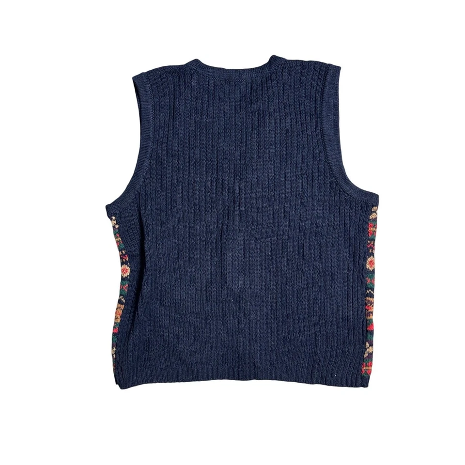 Винтажный требования геометрический вязаный свитер жилет размер женщин средний новый с Ярлыками - Изображение 2 из 4