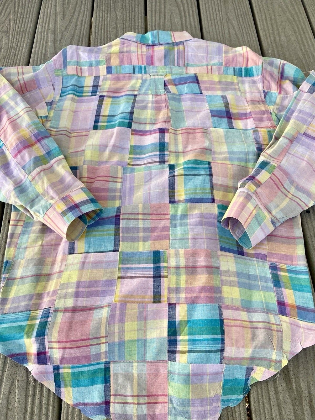 Duck Head Madras Patchwork Button Down Shirt Mens… - image 11