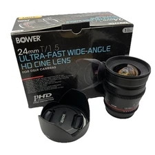 Bower Ultra-Fast Wide-Angle 24mm T/1.5 Digital Cine Lens for Sony Alpha A mount