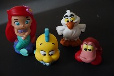 DISNEY THE LITTLE MERMAID ARIEL FLOUNDER SEBASTIAN SCUTTLE VINYL BATH TOYS