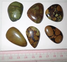 Turquoise Stone Flat Free Form Cabochon 178 Carat 6 pieces 35.6 gram