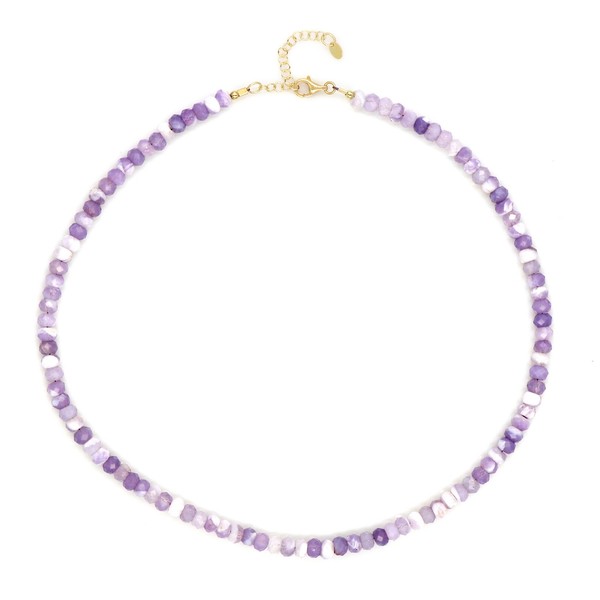 Cavill Silberhalskette 925 Sterlingsilber Vergoldet Violett Weiß 103,87Ct-image