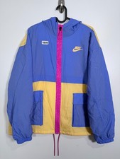 Nike Mens Full Zip Colorblock Mesh Lined Windbreaker Jacket Sz Medium 24x26.5