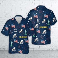 US Navy Seabees 4th Of July Hawaiian Shirt