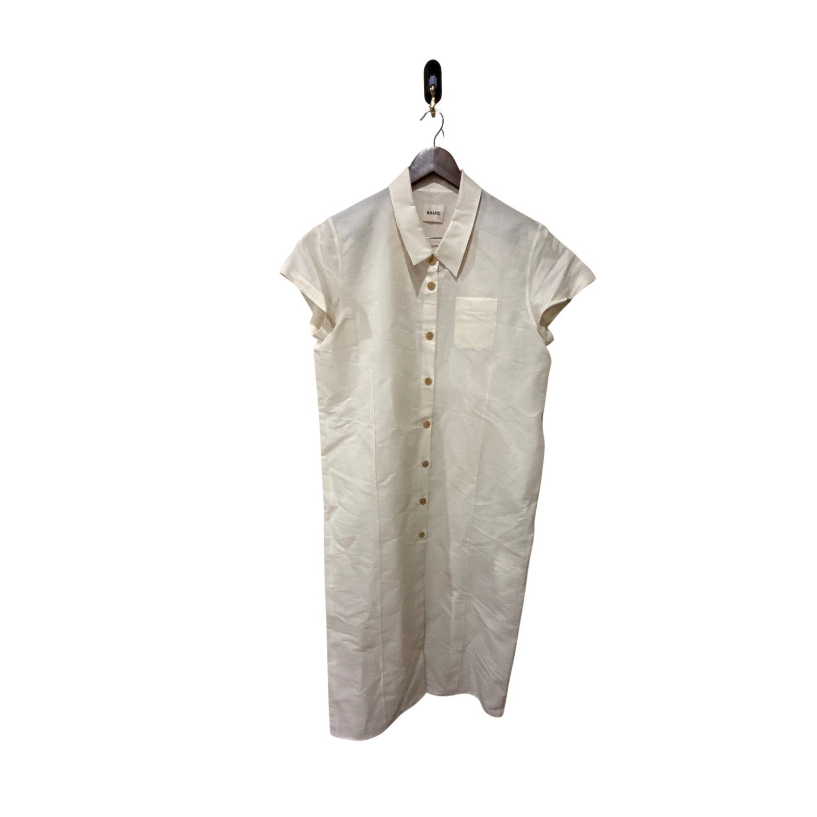 KHAITE Effy Silk and Cotton-Bend Organza Midi Shirt Dress Size Large image 5