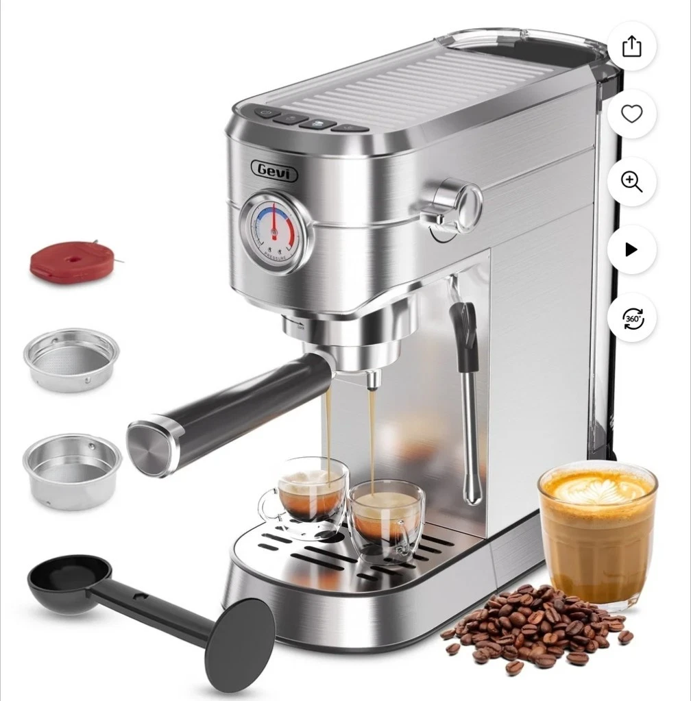 Gevi Gecme418e-U Stainless Steel Silver 20 Bar Professional Espresso Machine
Opens in a new window o