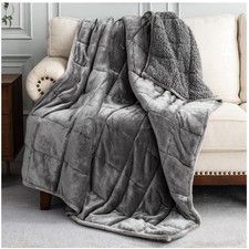 Luxurious 15lbs Weighted Sherpa Blanket, 60x80 inches - Perfect for Cozy Sleep