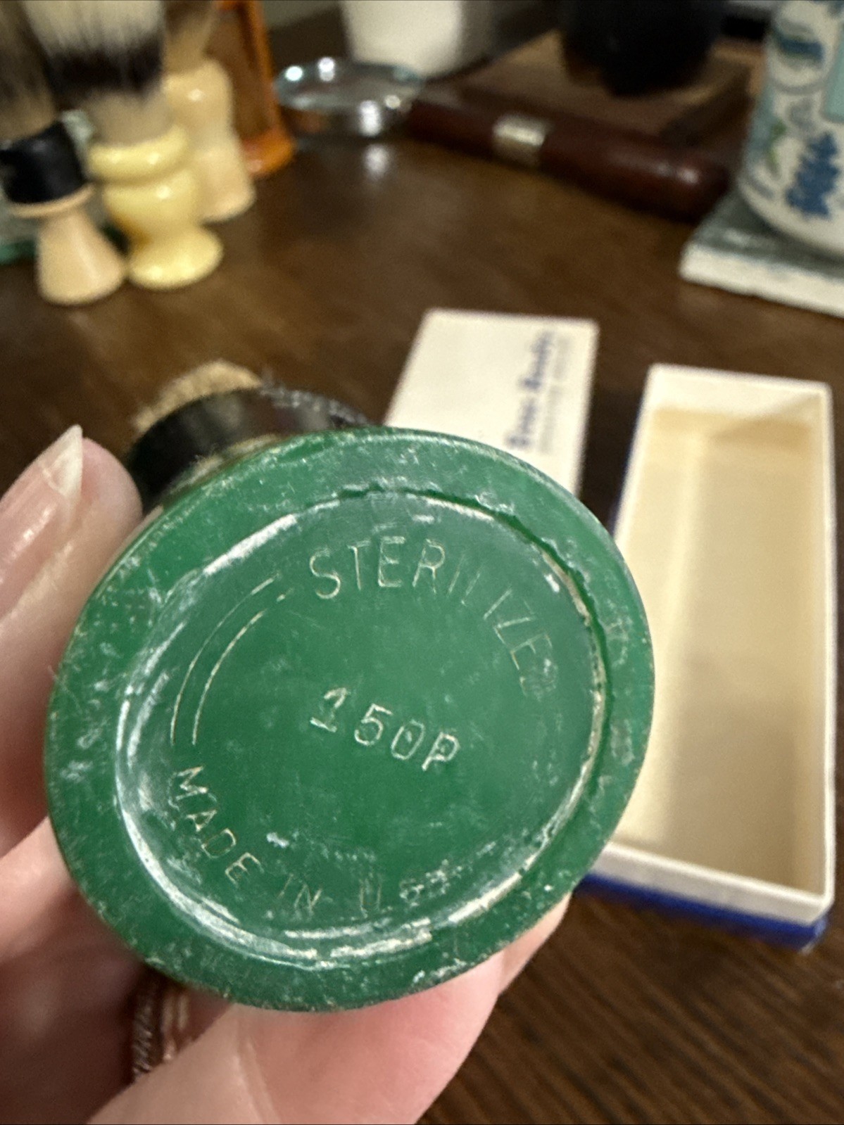 Ever- Ready Green Handle Shaving Brush In Box Made In USA Vintage