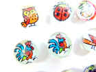 12 older domed glass magnets with colorful animals, fruit, etc.: Made in Japan — photo 4
