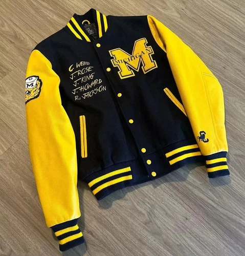 Michigan Wolverines Jacket Vintage FAB 5 University Lettermen Varsity Jacket - product listing photo