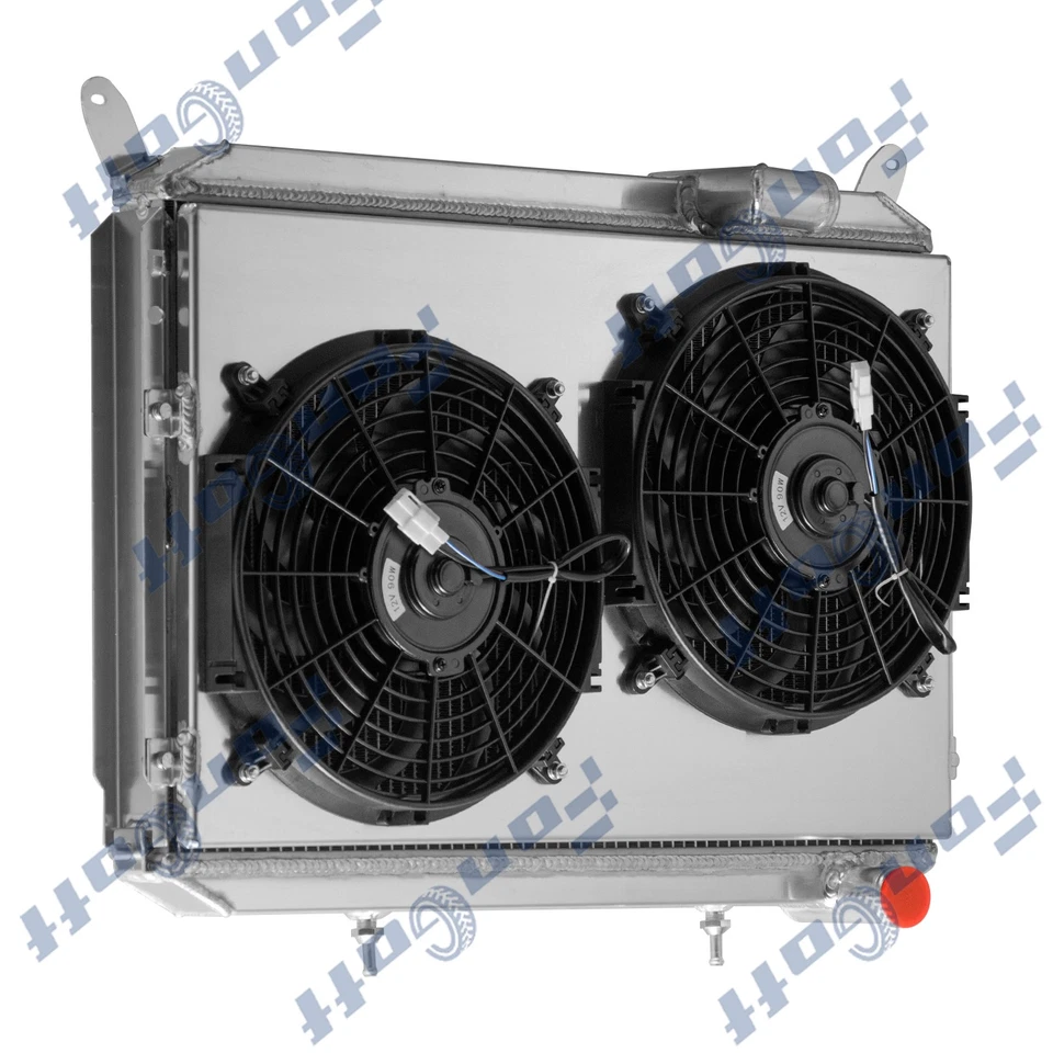 3 Row Aluminum Radiator+Shroud Fan Fit 84-1988,86 Nissan 300ZX Z31 VG30 3.0L V6 - Image 2 of 4