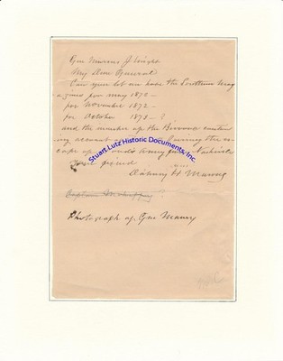 CSA officer Dabney Maury signed letter to Genl Marcus Wright re Nashville battle