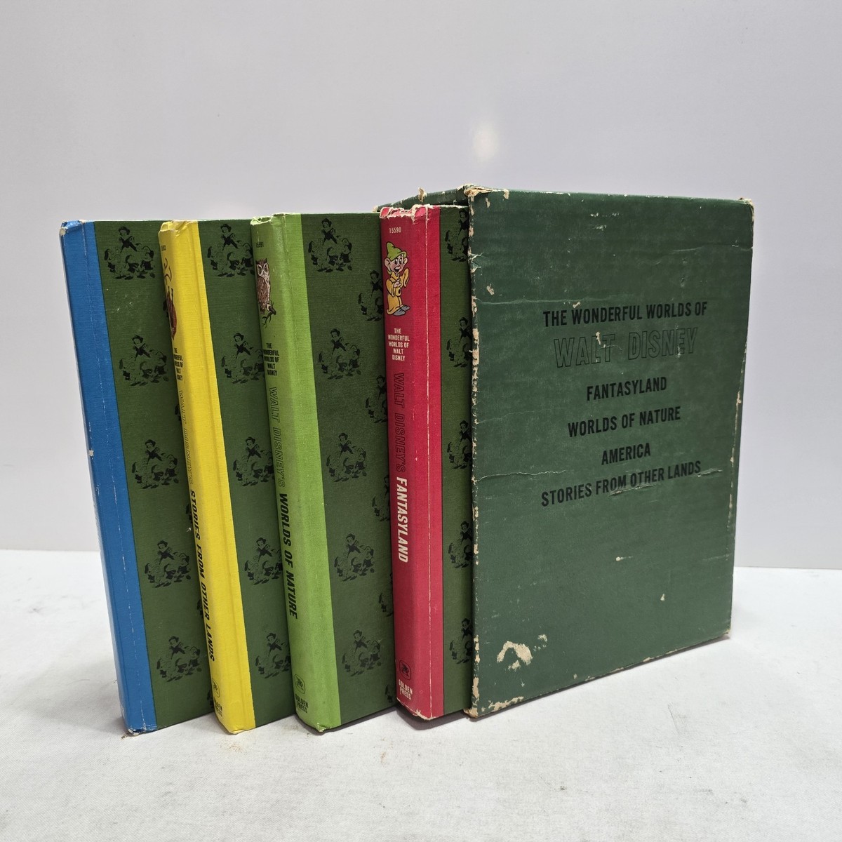 Vtg 1965 The Wonderful Worlds of Walt Disney Golden Press 4 Book