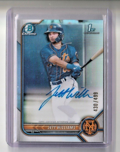 2022 Bowman Draft Jett Williams Chrome 1st Bowman Auto Refractor 430/499 #JWS