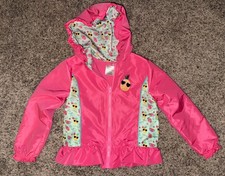 Lily and Dan Girls Raincoat Hooded Jacket Pink Size XS (4-5) Pink Pineapples