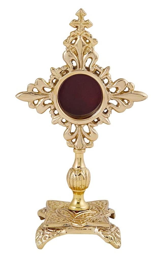 Christian Brands CatholicStore kleines Reliquiar, 6,5" hoch, 1 Stück, Sudbury Messing