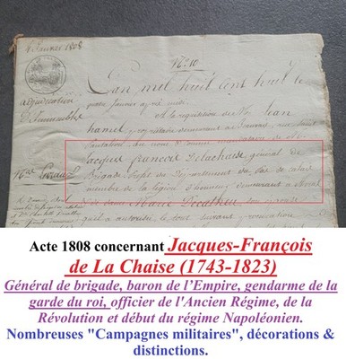 Akt 1808 Generalangelegenheiten Jacques-François Baron De La Chaise (1743-1823)
