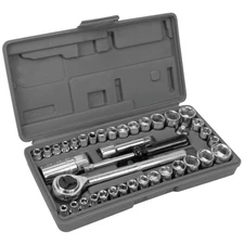 Versatile 40-Piece Socket & Ratchet Set - 1/4 & 3/8 Drive - Durable Design