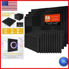 Saiqiang 56 Pack Acoustic Foam Panels, 1" x 12"x 12" Sound Proof Foam Panels