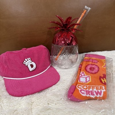 Dunkin Pineapple Cup, DunKings Snapback Hat, Socks Bundle - Limited Edition